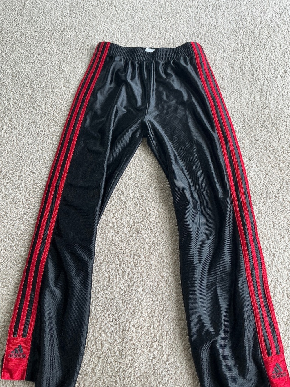 Adidas Kids Medium Black Red Breakaway Snap Warm Up Pants